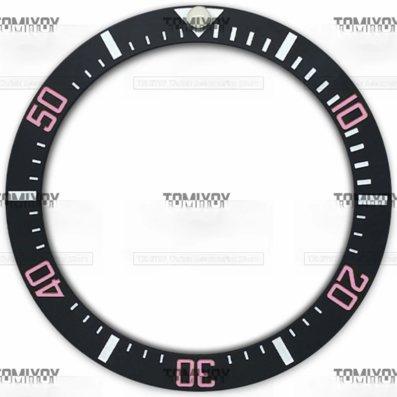 38MM Black Ceramic Sloped Watch Bezel Insert Fit For RLX SEA Mechanical Wristwatch
