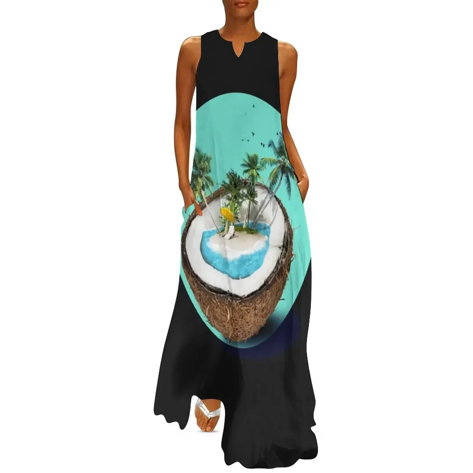

Destin Retro Sunset Florida funnyT-Shirts Long Dress summer women's suit Dresses gala Dress