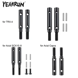 YEAHRUN 2 pezzi in acciaio duro anteriore posteriore portale Stub asse albero di trasmissione per TRX-4 Axial AXI03004 Capra SCX10 III 1/10 RC ricambi auto