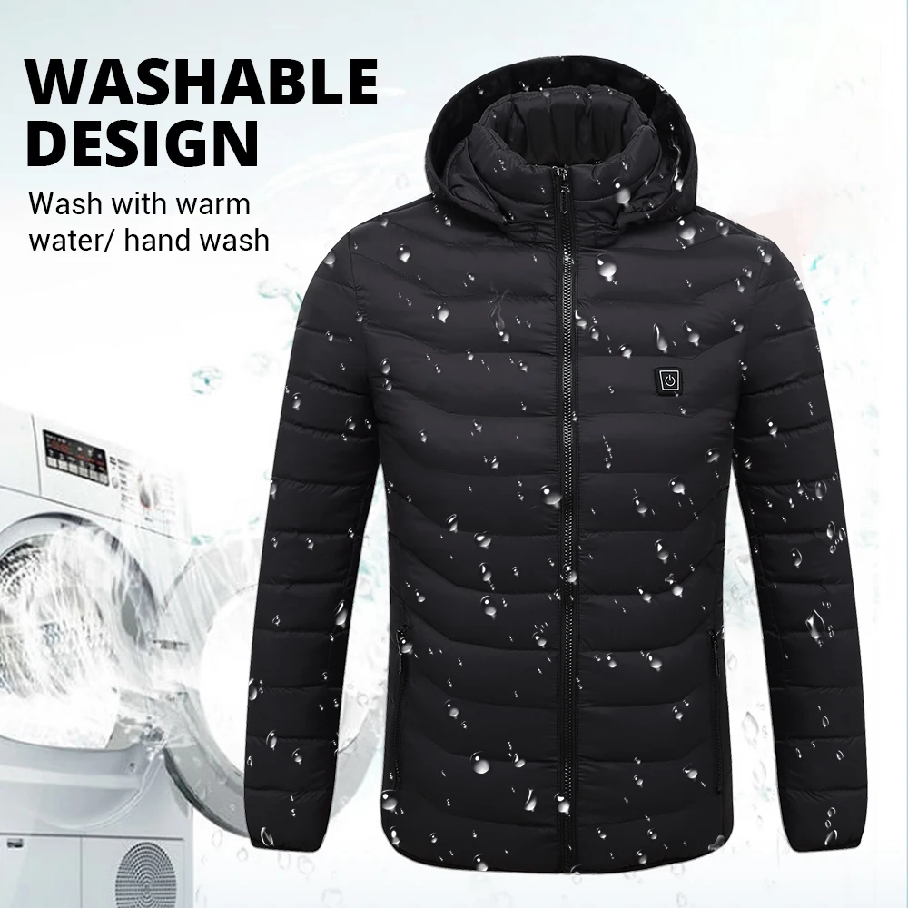 Men Winter 15 Areas Heated Jacket USB Warm Heating Undershirt Electric Heating Jacket Clothing Can Heated Cotton Jacket S-6XL