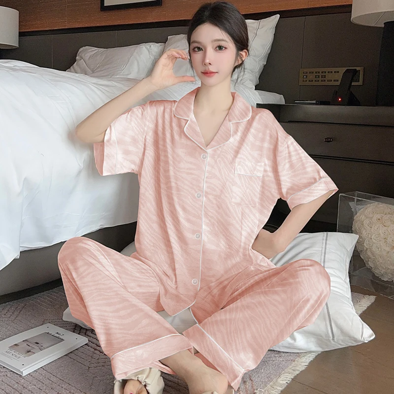 

Элегантная и стильная женская пижама в европейском стиле для отдыха, весна-лето, короткий рукав, Y2K, для сна