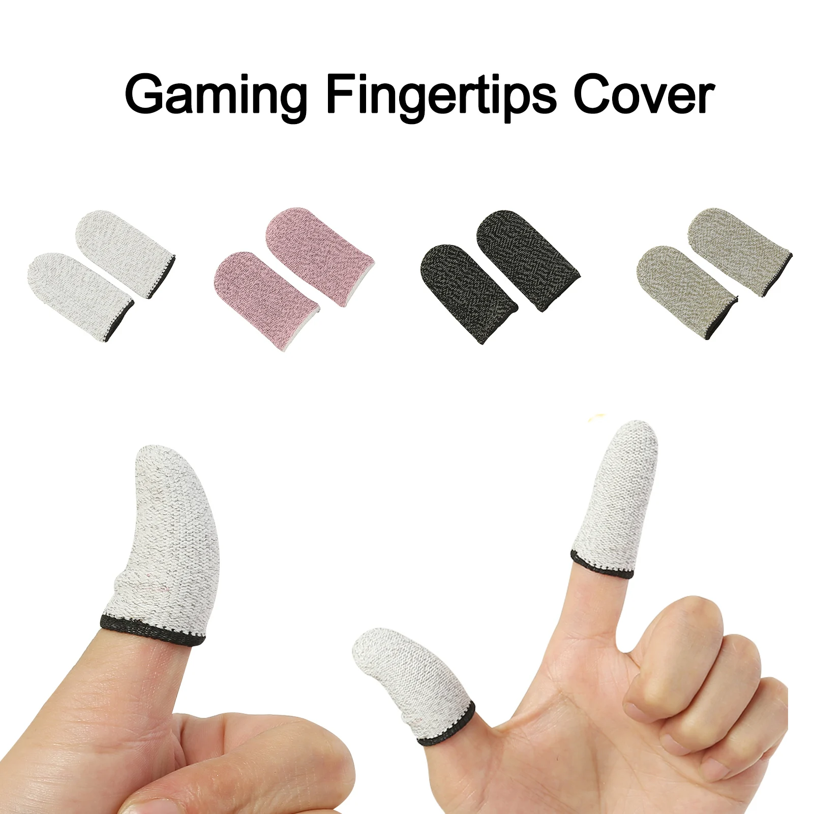 Gaming Fingertips Cover 1 Pair Finger cots Breathable Thumb Luminous Anti-slip Touch Screen Finger Gloves for PUBG Mobile Game