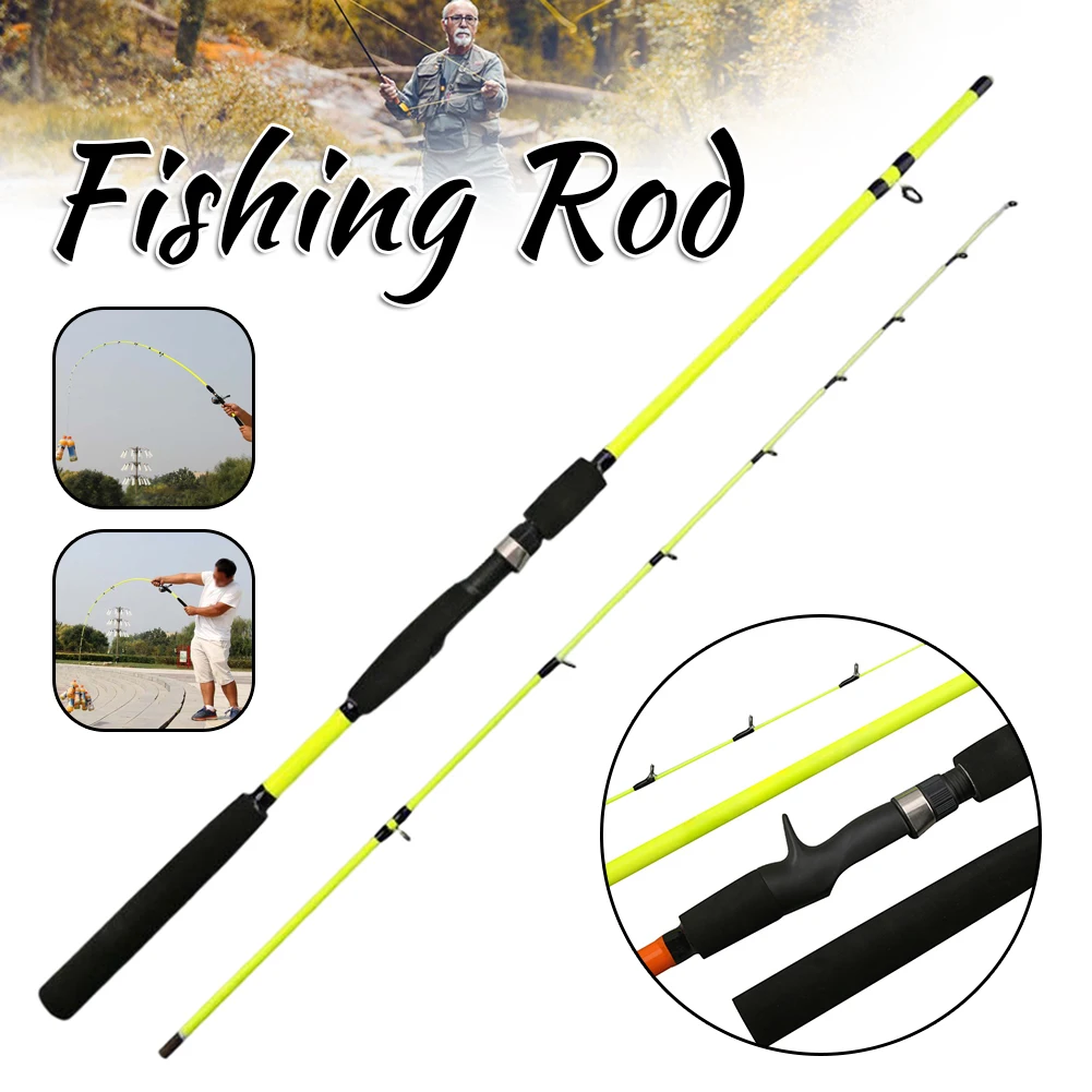 Lightweight Fiberglass Fishing Rods Ultra-sensitive 2 Section Sea Pole For River Pond Fishing Удочка из стекловолокна