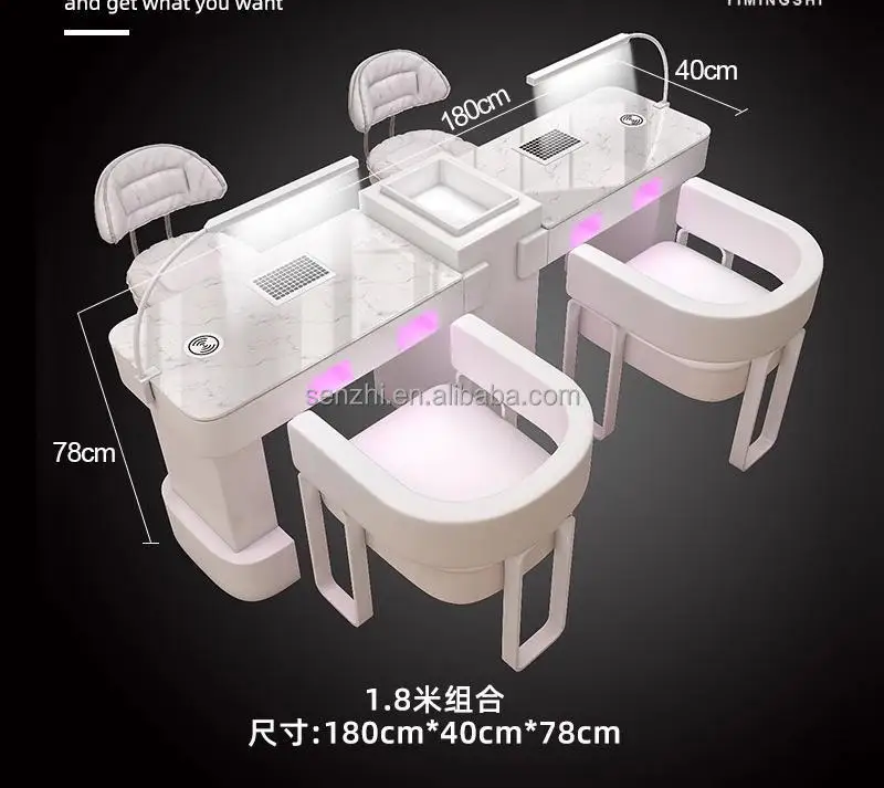 

Customize Color Light Luxury Economic Iron Beauty Marble Top Nail Manicure Table Salon Furniture