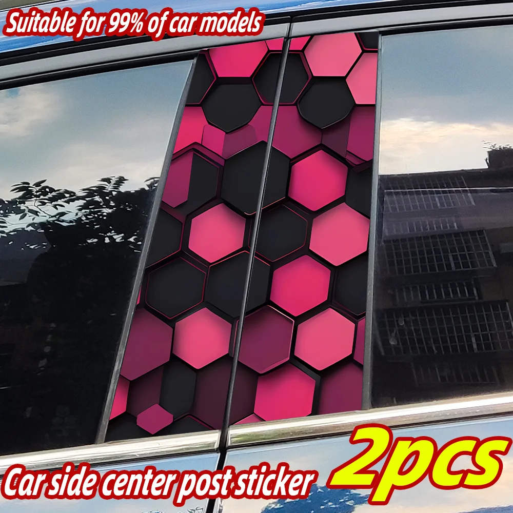 

Honeycomb Car Stickers Auto B Pillar Waterproof Funny Decor Cover Scratches Sunscreen Car Doors Pillar Vinyl Decals Accessories