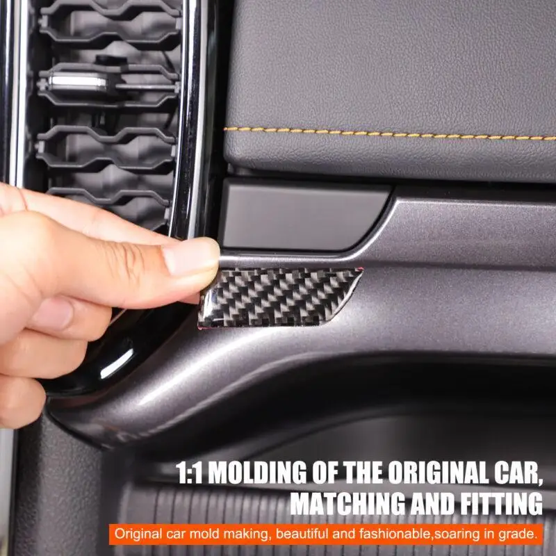 For Ford Ranger Wildtrak T9 2023-2025 Soft Carbon Fiber Car Glove Box Latch Panel Trim Sticker Interior Car Accessories