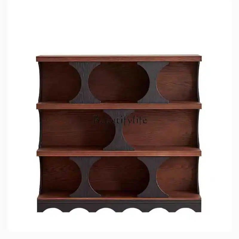 

American retro solid wood living room display cabinet storage side cabinet