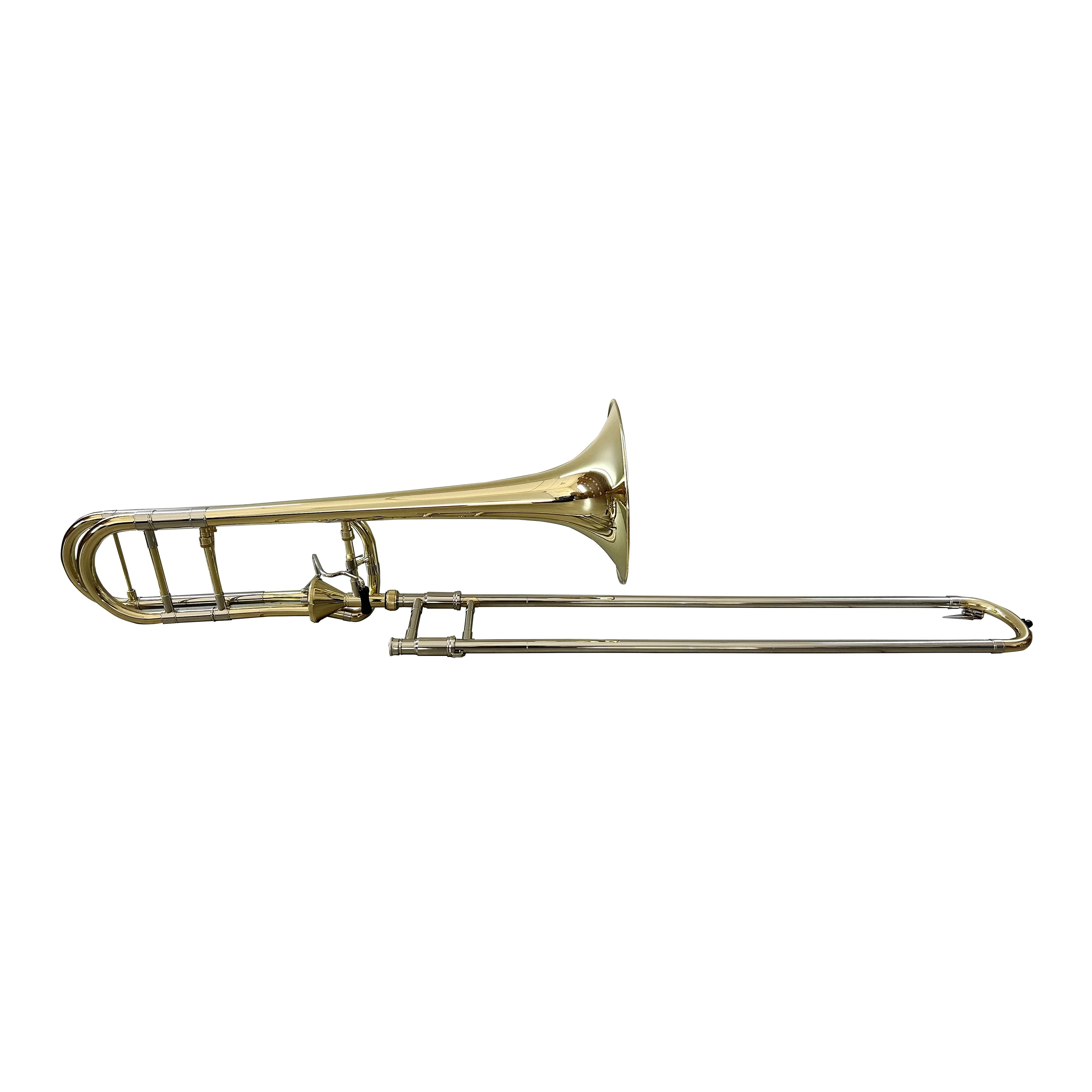 Bb/F Key Trombone Gold Lacquer Brass Wind Musical Instrument OEM Accepted For Music Learner Daily Practice Rehearsal