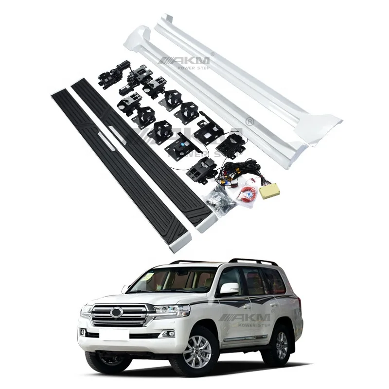 

aluminium Three support Threshold With LED lights power running boards for toyota Land Cruiser LC300 side step