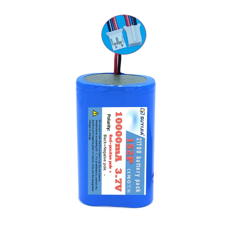 3.7V 10000mAh 21700 Lithium Battery 1S2P Rechargeable Li-ion Cell with PCB for Speaker Radio Headlight Toy DIY 4.2V