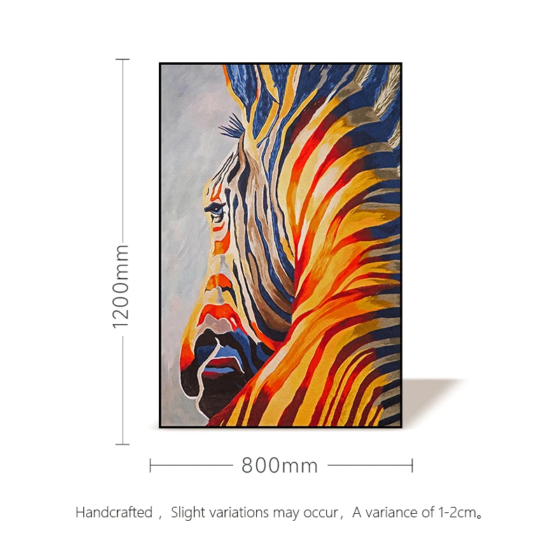 ‘Hue Reverie’ Zebra Art Painting Suzhou Embroidery Wall Mural 80x120cm Large Size Decorative Print for Room Decor