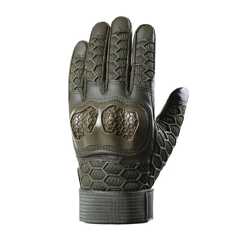 قفازات كاملة الأصابع مضادة للانزلاق ومقاومة للاهتراء لركوب الدراجات النارية والتدريب في الهواء الطلق ومضادة للانزلاق وتمارين اللياقة البدنية