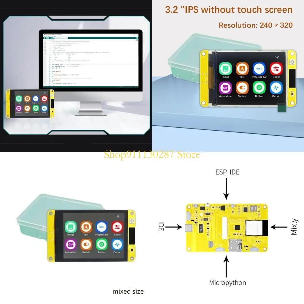 

J1HC 3.2 -дюймовый TFT IPS Screen Costicance/емкостный тип дисплея LCD ESP32 Разработка