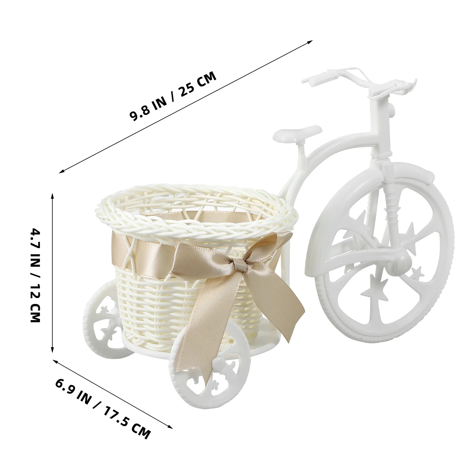 

1pcs Tricycle Shape Small Flower Basket Woven Storage Basket For Party Wedding Baby Shower Decor Candy Holder Gift Packaging
