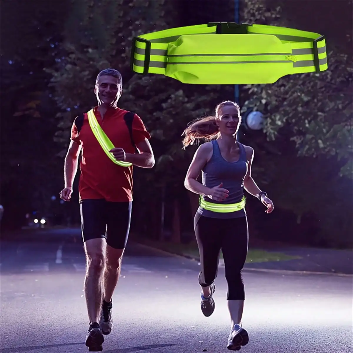1pcs Night running, night riding, sports waist bag, elastic and stretchable outdoor sports storage bag
