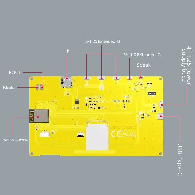 ESP32-S3 for Arduino LVGL 7 Inch 800*480 Smart Display RGB LCD TFT Module HMI 8M PSRAM 16M Flash WiFi & Bluetooth With Tutorial