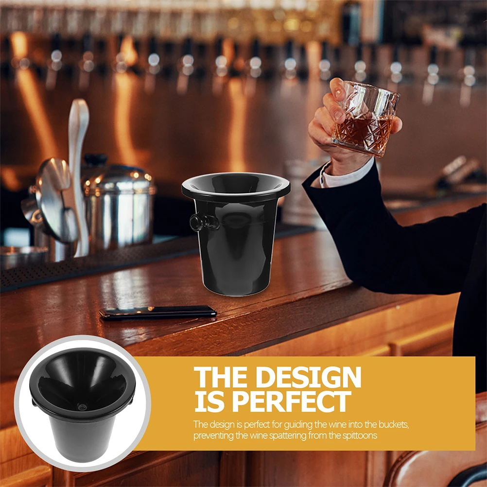

Bucket Black Plastic Ice Container Funnel Shape for Party Cooling Beer Accessories Dual Ears Spitting