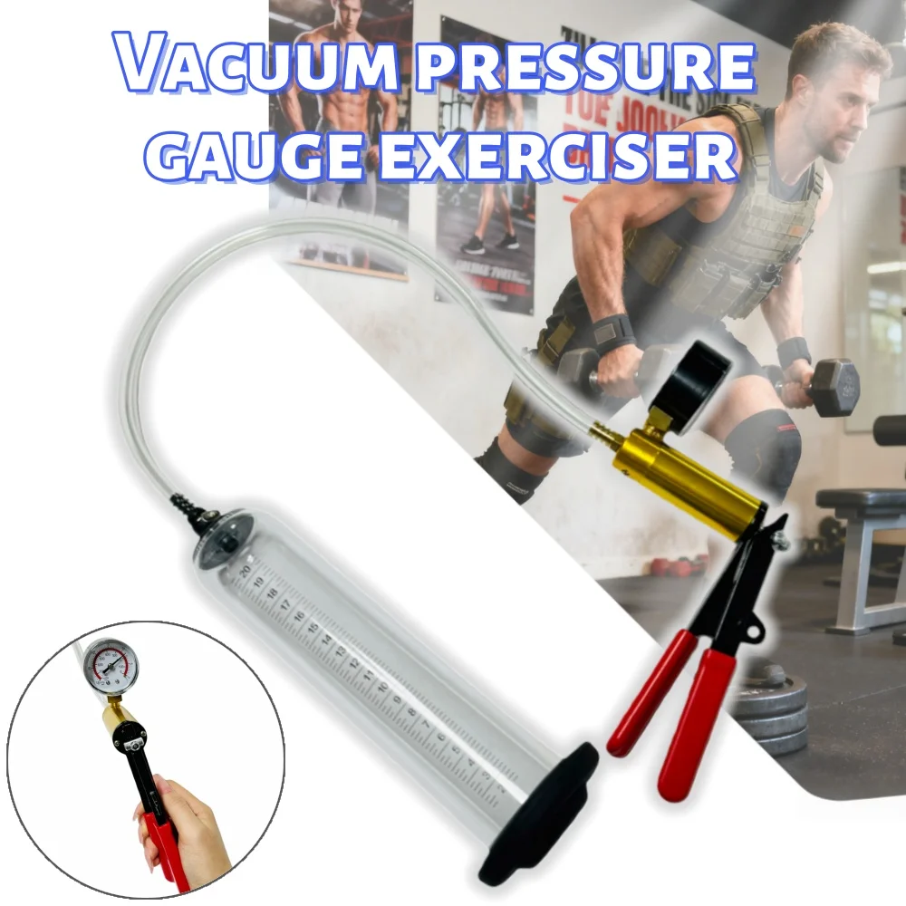 

Новый большой вакуумный тренажер для мышц с манометром, мужской вакуумный ручной массажный насос для увеличения мышц, товары для домашнего обучения