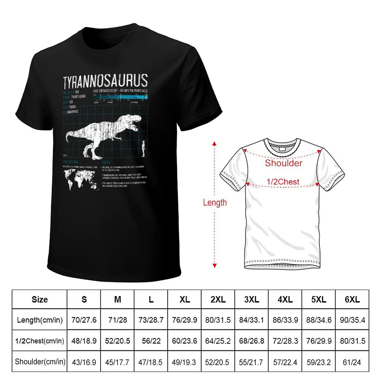 T-Rex Dinosaur Facts Tyrannosaurus Rex Science T-Shirt man t shirt designer T-Shirt
