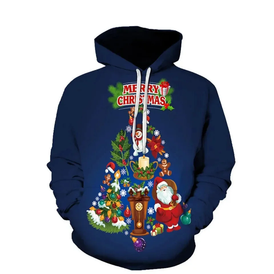 2025 Merry Christmas 3D Printed Hoodies For Men Clothing Hilarious Santa Claus Cosplay Sweatshirts Xmas Boy Hoodie Streetwear