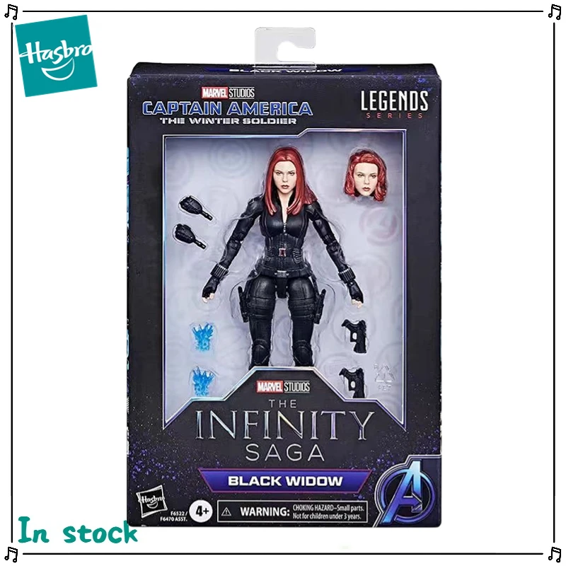 Figura de anime Original de Hasbro MARVEL LEGENDS Black Widow, modelo de juguete de regalo, colección