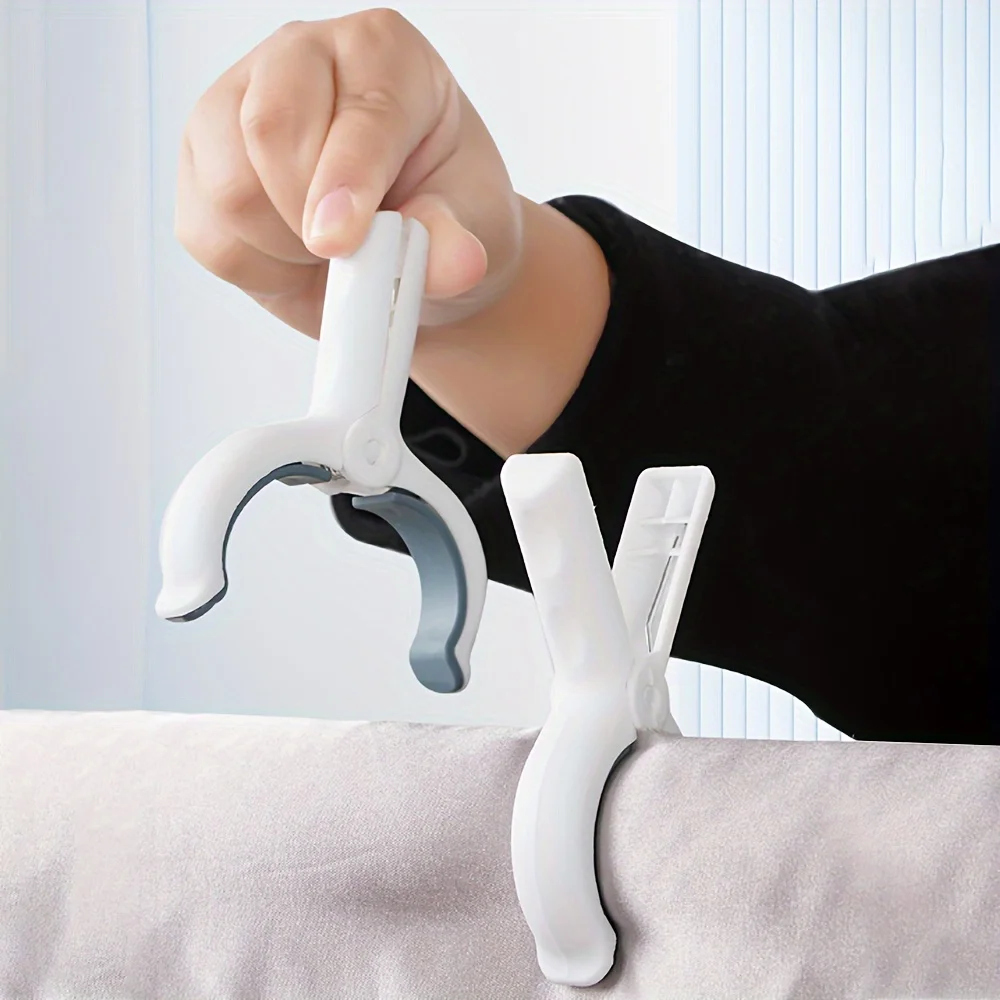 6 قطع من مشابك مناشف الشاطئ، دبابيس ملابس بلاستيكية شديدة التحمل، مشابك تجفيف اللحاف، مشابك ملابس مقاومة للرياح