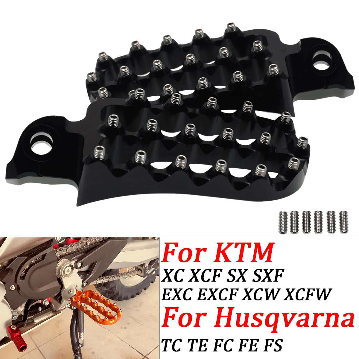 

For Husqvarna 701 Enduro Supermoto Footrest Footpegs Foot Pegs KTM 690 Enduro R 690 SMC 690 SMC R 790 890 920 990 1050 1190 ADV