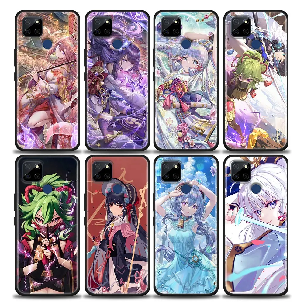 

Game Genshin Impact Anime Phone Case For OPPO OPPO Realme 5 5S 6 7 7i 8 8i 9 9i 10 11 12 Pro Plus 5G 4G Case Black Cover Fundas