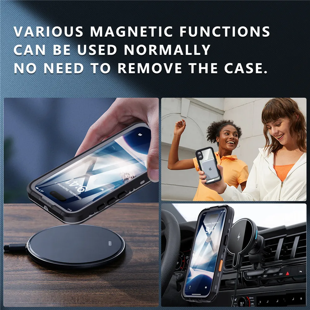 IP68 Full Waterproof Cover For iPhone XS XR 11 12 13 14 15 16 Pro Max Plus Mini Underwater Shockproof Dustproof TPU+PC Case image 4