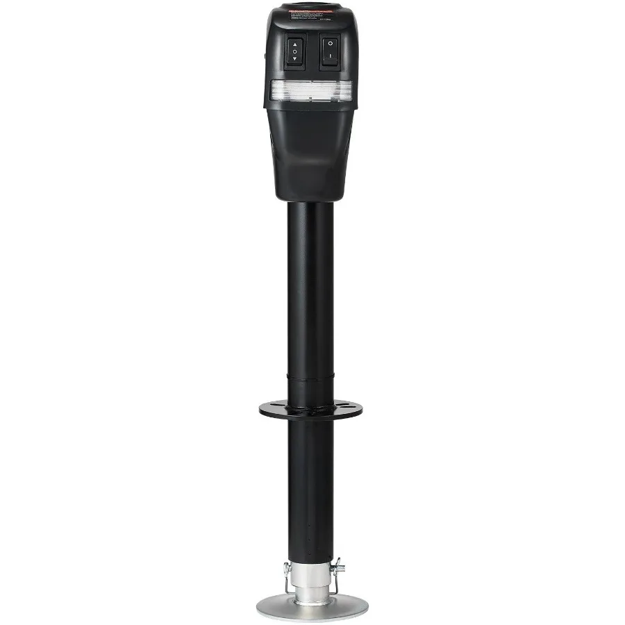 

Electric Trailer Jack 4000 lbs Capacity 9.84-33.85 in Waterproof Cover for RV Horse Utility Yacht Trailer Lift Black