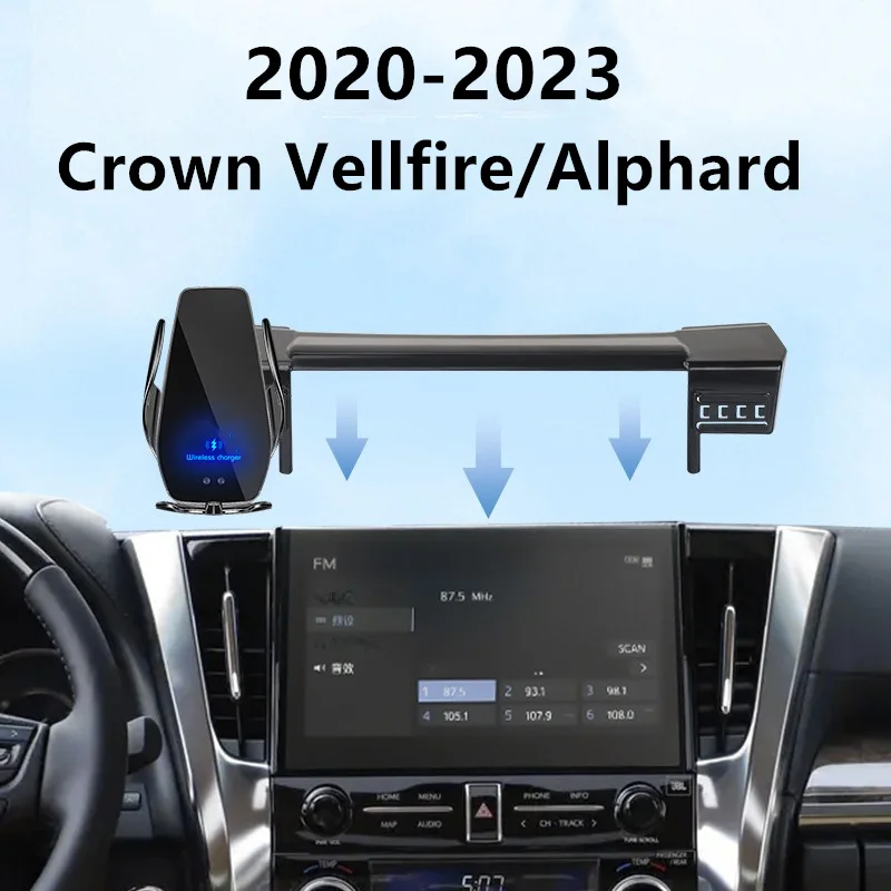 

For 2020-2023 Toyota Alphard Car Screen Phone Holder Wireless Charger Navigation Modification Interior 10.5 Inch Size