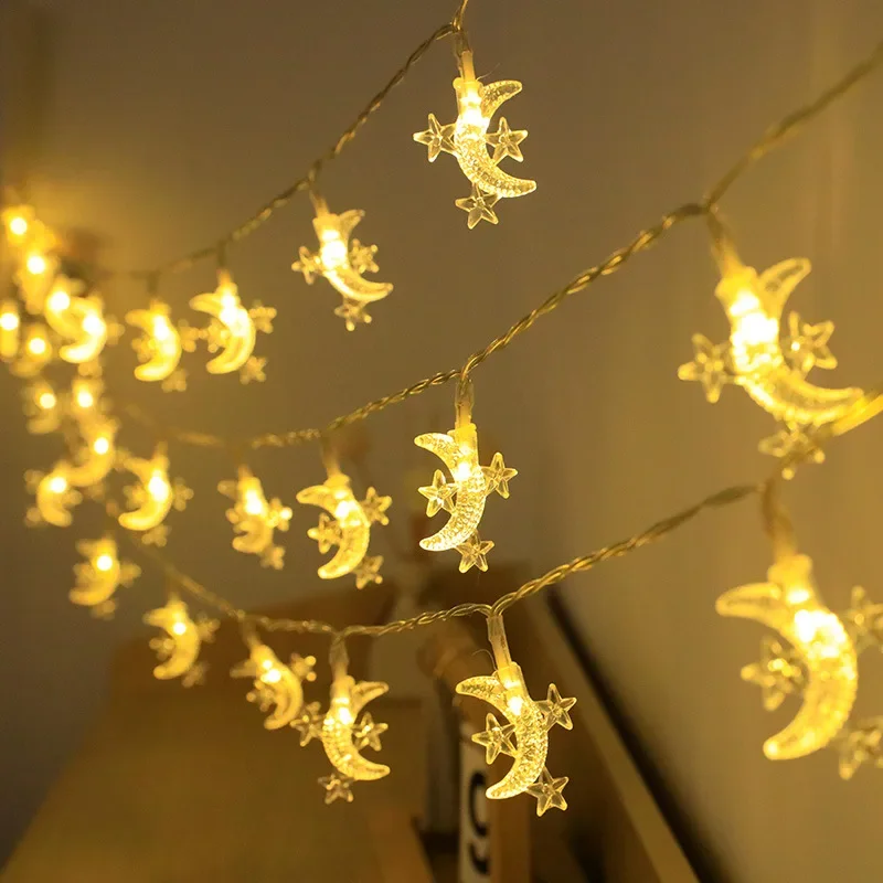 LED Star String Lights Christmas Garland Wedding Party Curtain String Fairy Lamps for Home Room  Hawaiian Party Decorations