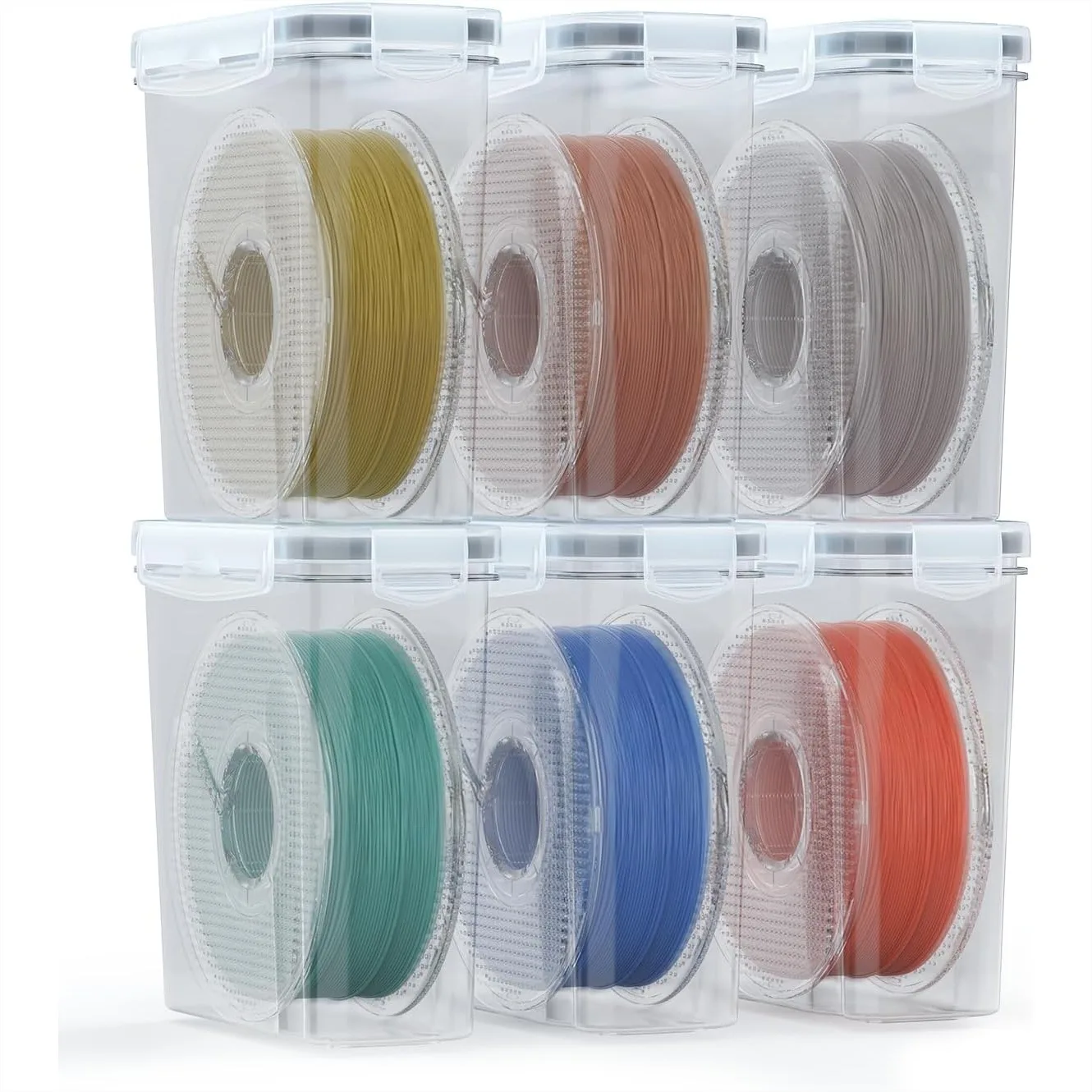 

Filament Storage Box 6 Pack for 3D Printing, Sealed Moisture-Proof Container with Desiccant, Waterproof Dustproof 4.0L for 1KG