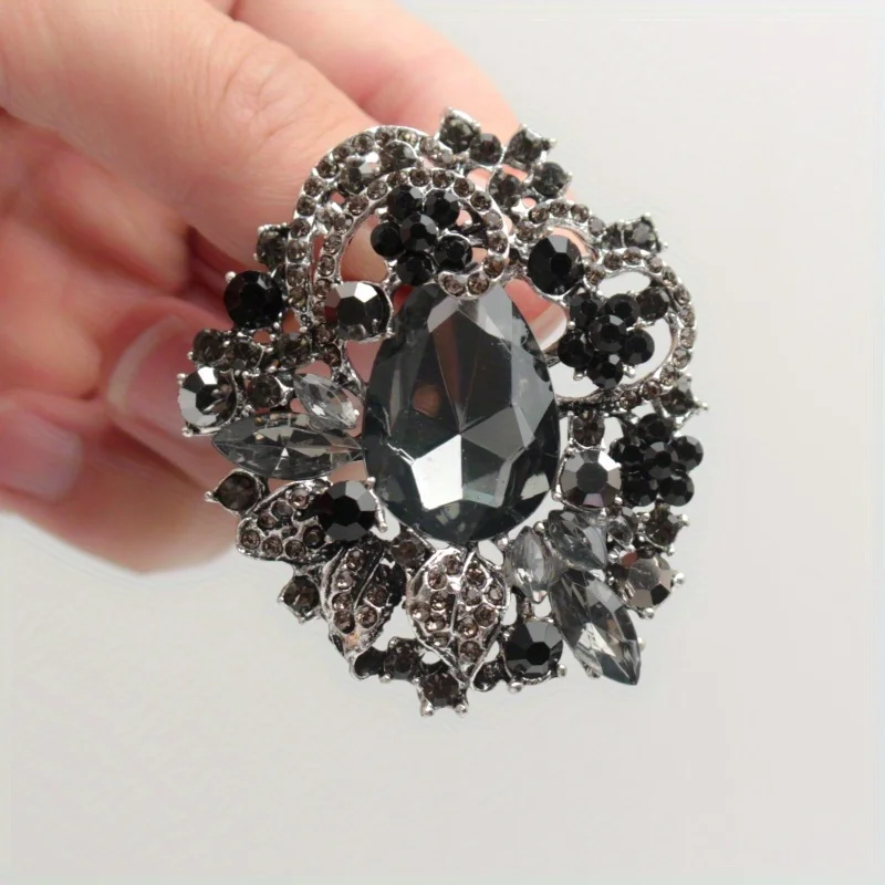 Bohemian Crystal Luxury Classic Temperament All-match Large Glass Rhinestone Brooch Jewelry