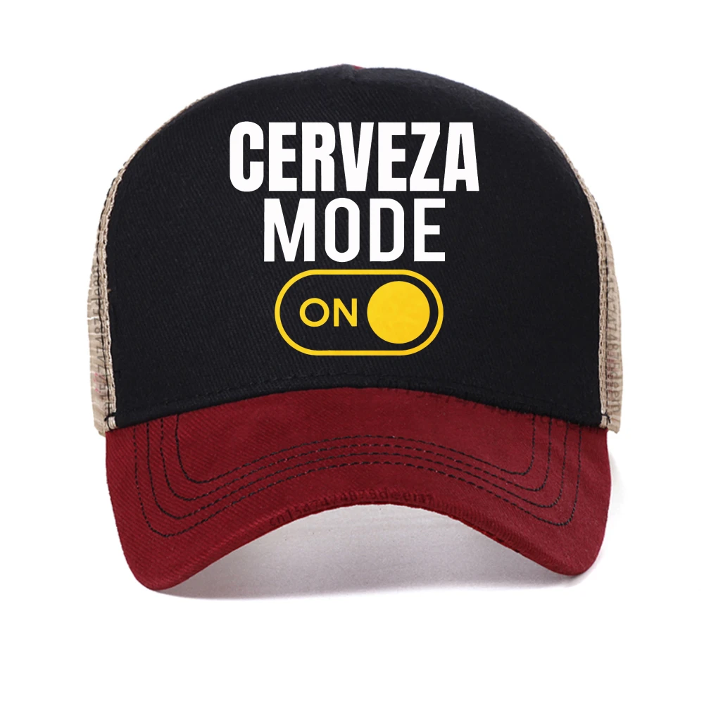 

CERVEZA MODE ON Camiseta Hombre Spanish Humor Beer Lovers cap adjustable baseball caps outdoor summer mesh Breathable sun hats