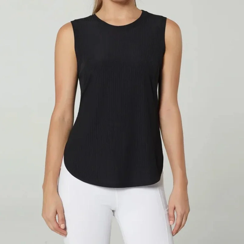 

Crop Top Yoga Solid Sleeveless Sport Vest Loose Fitness Yoga Top Gym Seamless Basic Casual Running Top Training Shirt Women