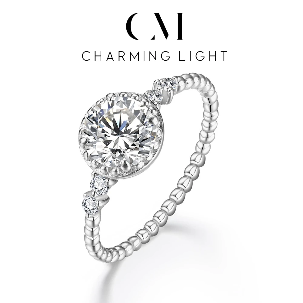 

CHARMING Pure 18k 14k 10k Gold 1CT Moissanite Ring Lab Diamond Pass Diamond Test Luxury Wedding Ring for Women Jewelry Gifts
