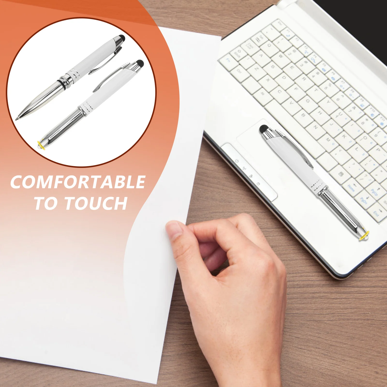 

2pcs Metal Touchscreen Stylus Pens Multifunctional Capacitive Pen for Phone Tablet Office Writing Fiber Cloth Disc Silicone Tip