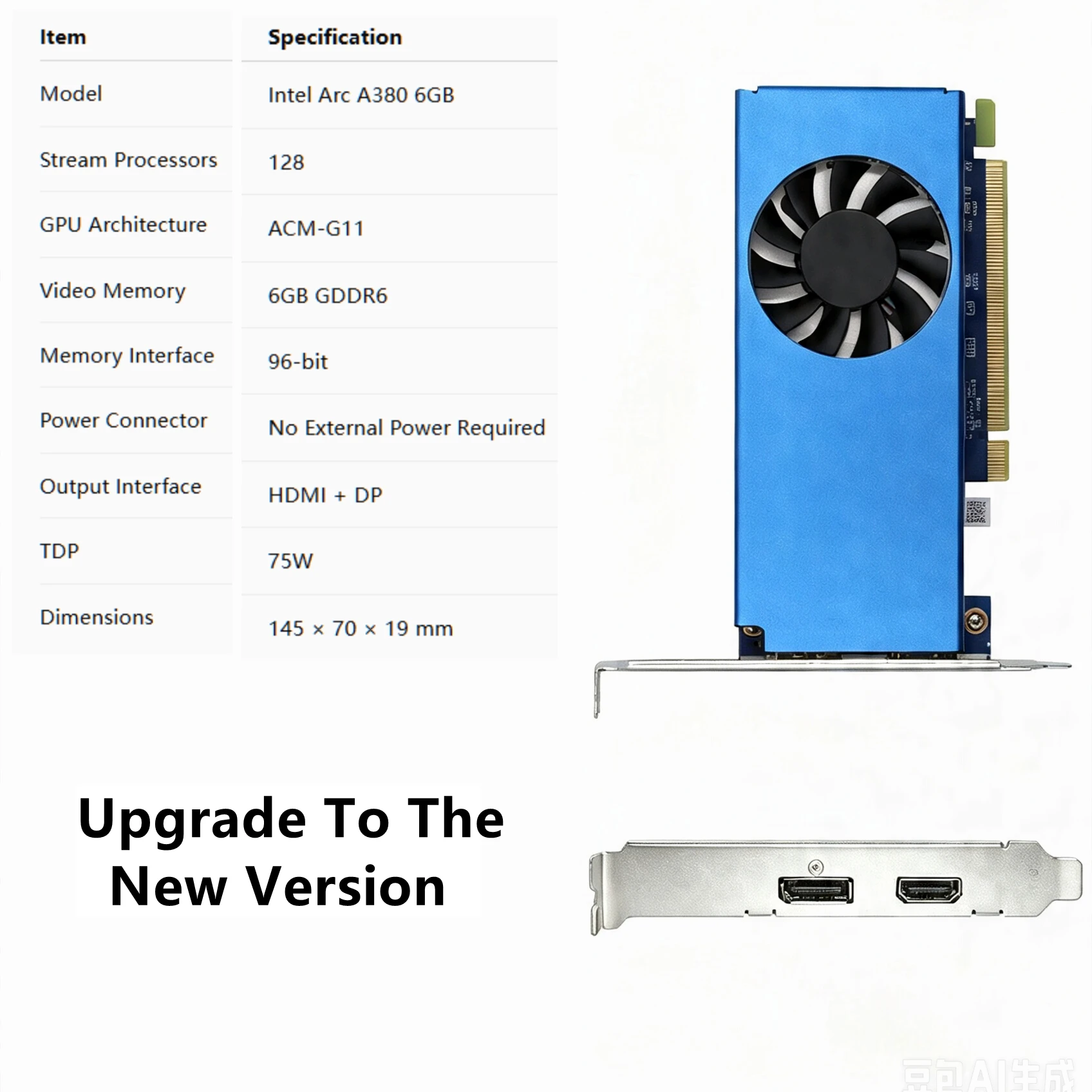 New Original For SPARKLE Intel Arc A380 Pioneer 6GB Graphics Card