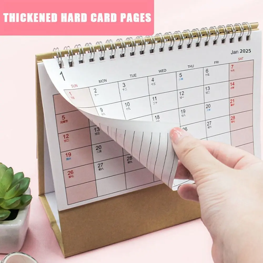 Useful 2025 Desktop Paper Calendar Yearly Multi-function Planner Scheduler Home Decor Notebook Agenda Organizer Home Office