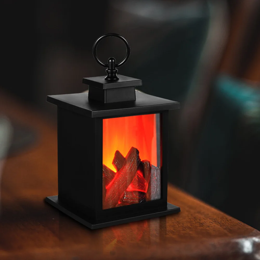 3D Decorative Fake Fireplace Lantern Creative LED Flame Night Light LED Simulated Fireplace Lamp for Festive Room Decor Birthday