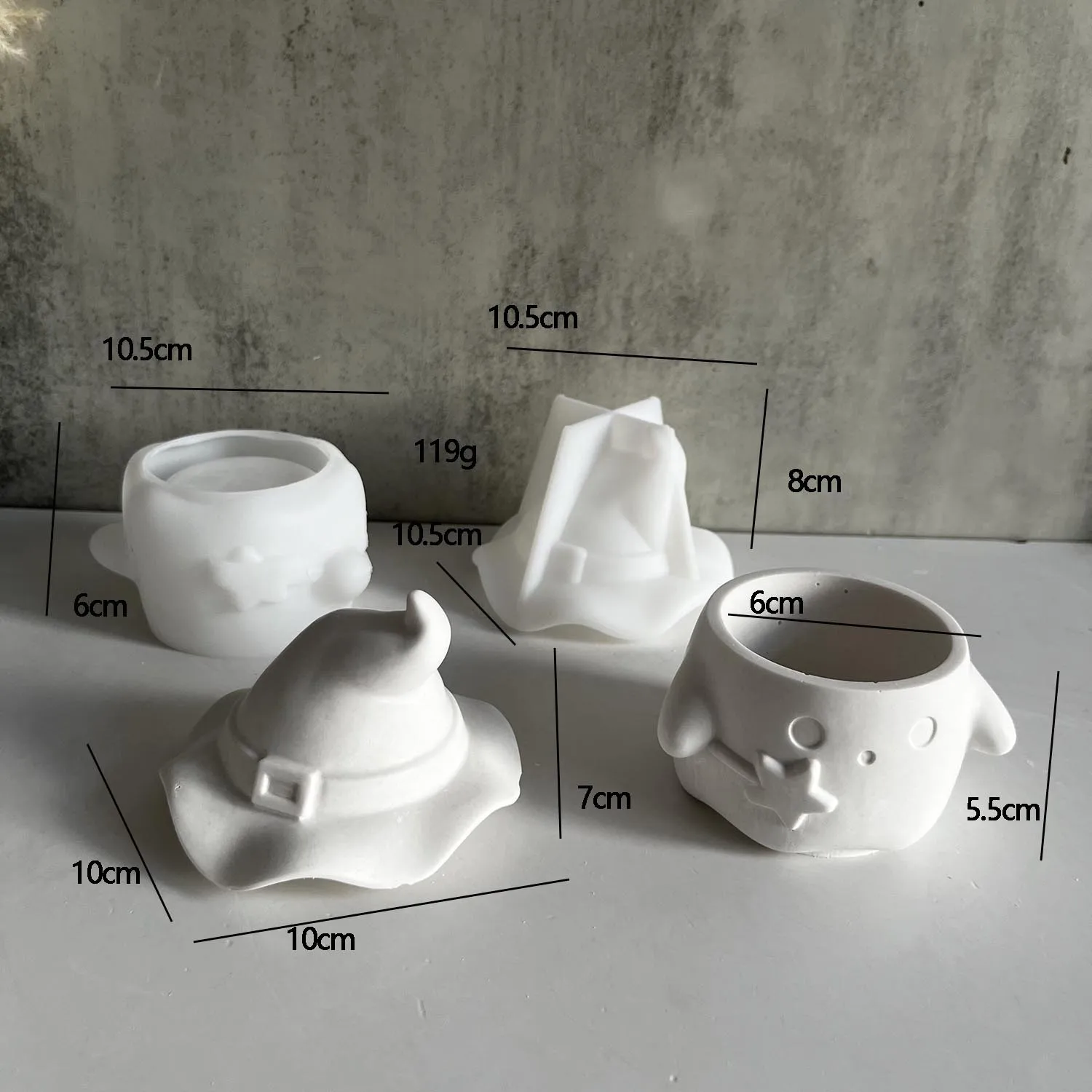 DIY Halloween Wizard Hat Ghost Storage Box Silicone Mold Jewelry Candy Storage Can Gypsum Mold Tool Making