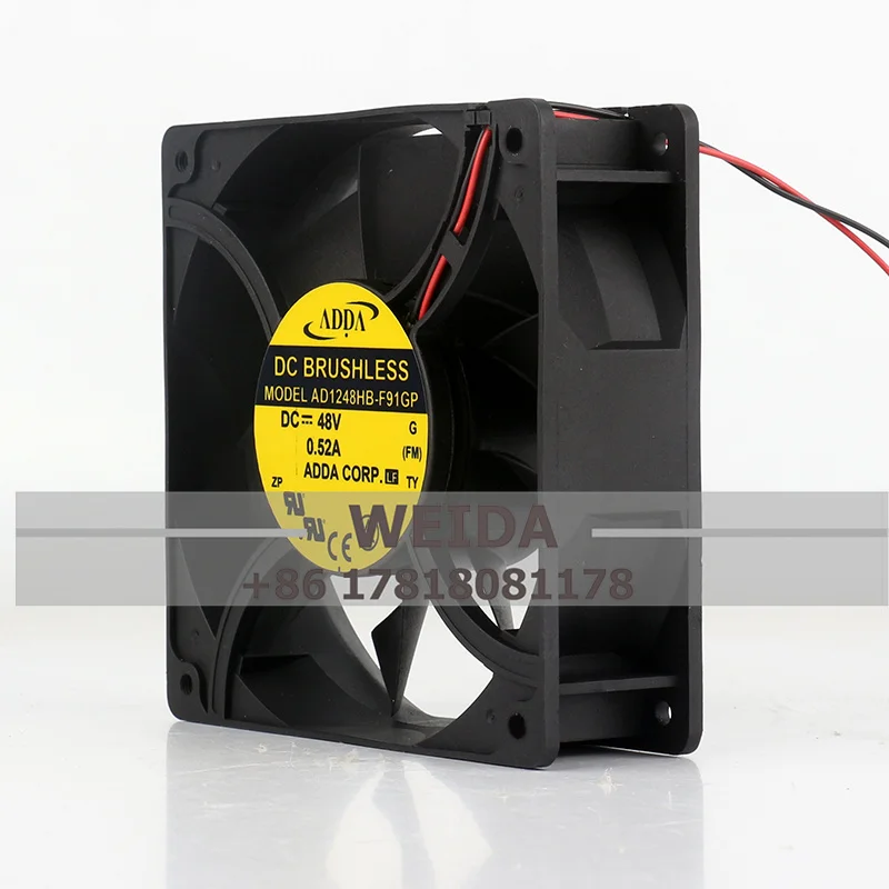 

Вентилятор корпуса ADDA DC48v 0.52A AD1248HB-F91GP 12038 Вентилятор с большим объемом воздуха 12 см Вентилятор охлаждения 120 x 120 x 38 мм