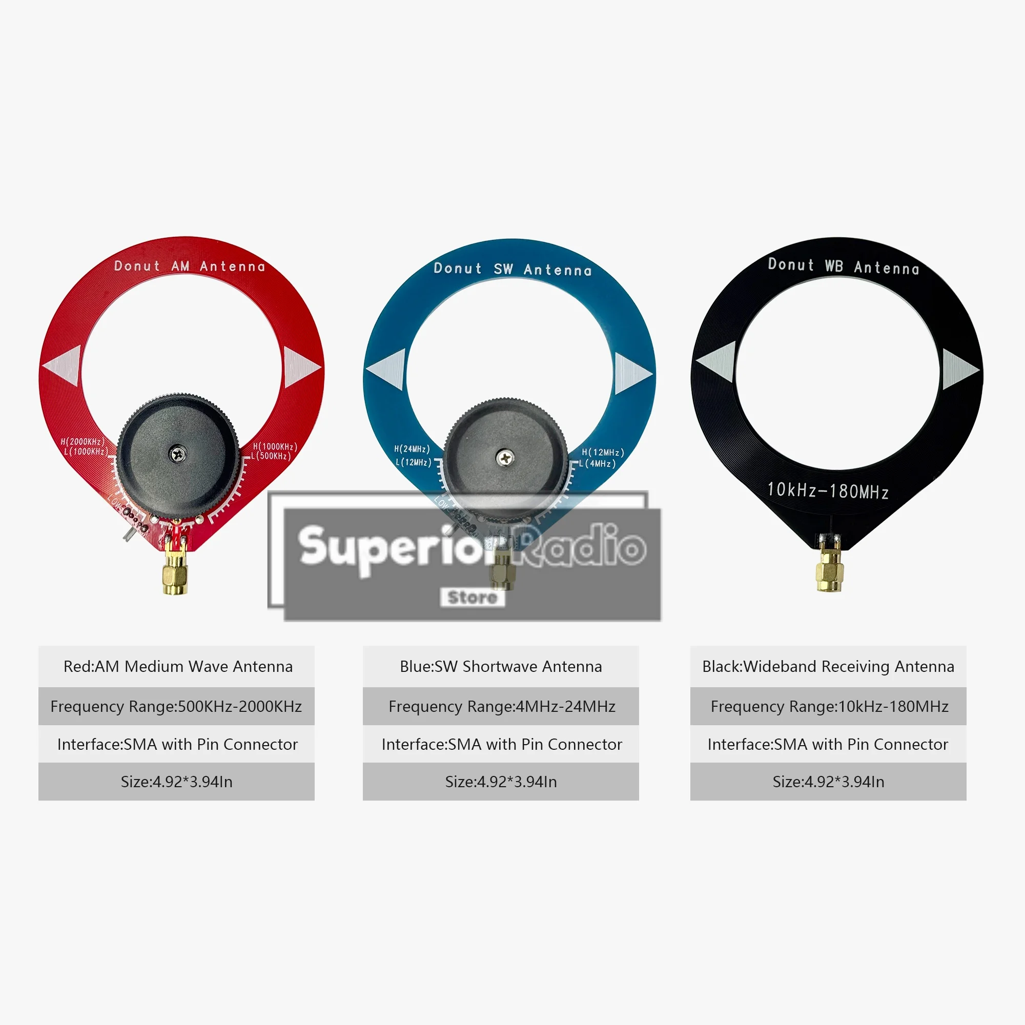 Mini Circle Loop Antenna Donut Broadband WB Antenna SW Shortwave AM Medium Wave Aerial For UV-88 UV-98 Plus RT-860G RT-880 Radio view 3