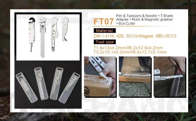 R's Original S503G S804G Flex Companion Tool Modulares Design und anpassbares EDC-Taschenwerkzeug (1/4-Zoll-Bit-Schraubendreher, Schraubenzieher, Messer) – Detail 7