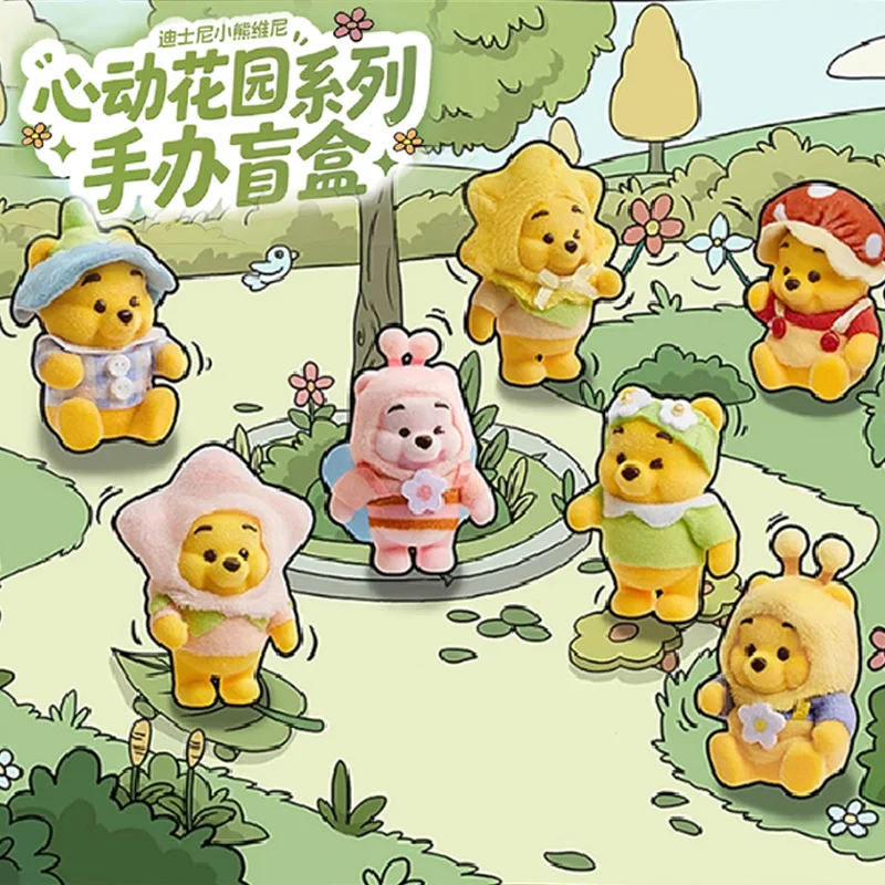 

Hot Disney Winnie The Pooh Heart Garden Mini Figure Collectible Toy Bear Figurine Trendy Blind Box Winnie Bear Decoration Piece