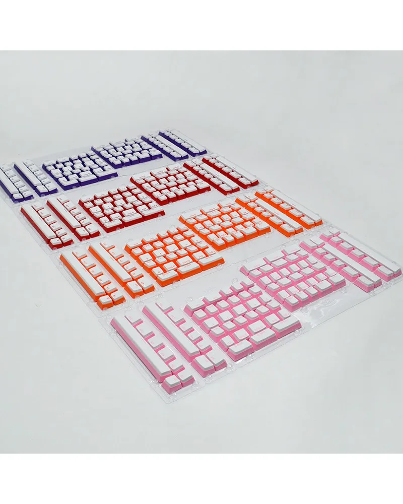 

[Fos Step Pudding Supplement] Cream Double Leather Milk 980K Keypad Universal Supplement Keycap Two-color opaque