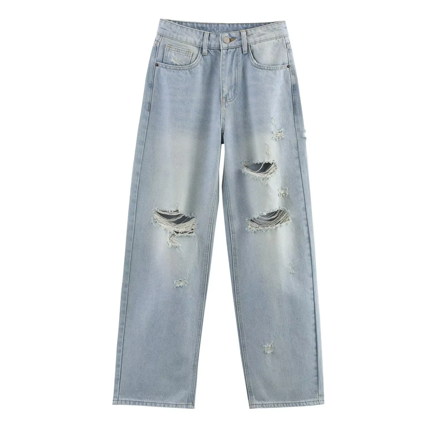 

Taop&Za women's clothing 2025 summer new style temperament fashion hole decoration loose waist jeans 8197021