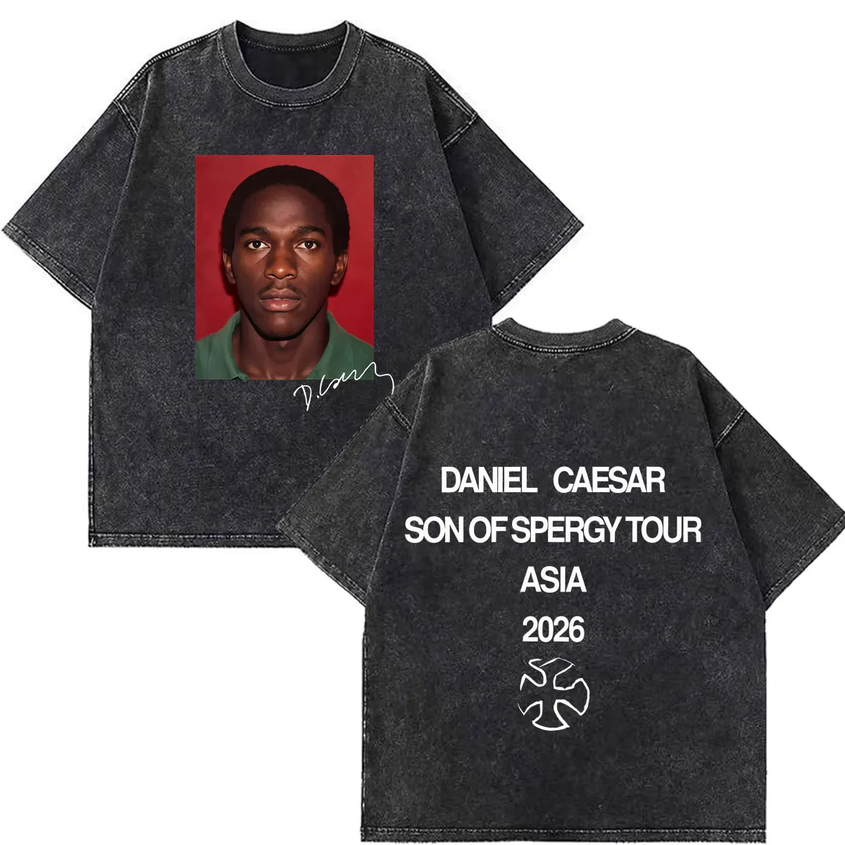 Daniel Caesar Son of Spergy Tour 2026 Graphic Vintage Washed T Shirt Men Women Hip Hop Cotton Loose Fashion Gothic Punk T-shirt