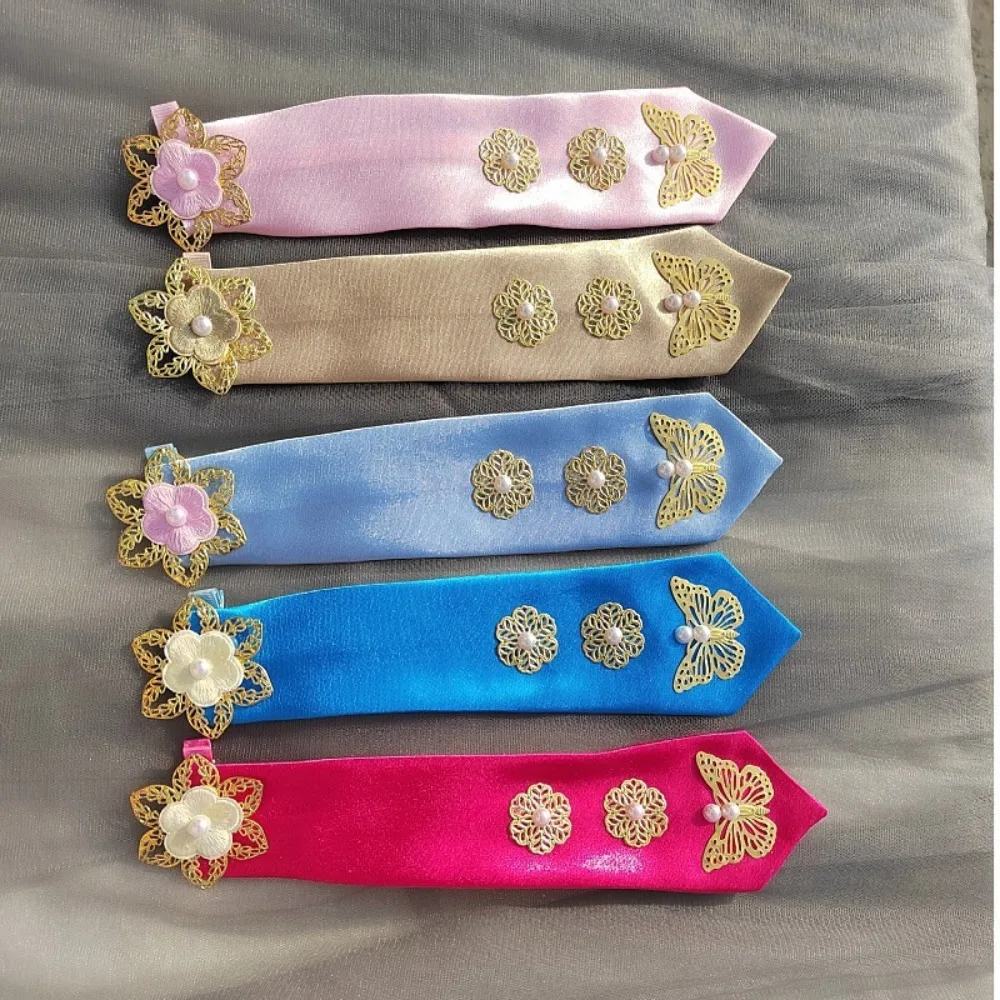 Fita flor coreano bandana tradicional doce coreano hanbok hairband fresco borboleta grampo de cabelo palco dança traje desempenho